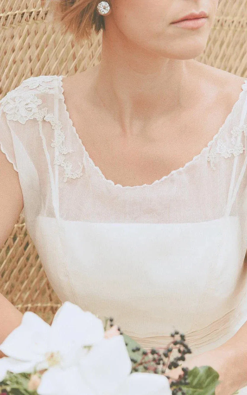 Belle Crinkle Low Back In Dark Ivory Wedding Dress sold by KissProm product image thumbnail 4