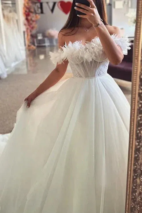 Tulle A-Line Empire Glitter With Detachable Bolero Wedding Dress sold by KissProm product image thumbnail 2