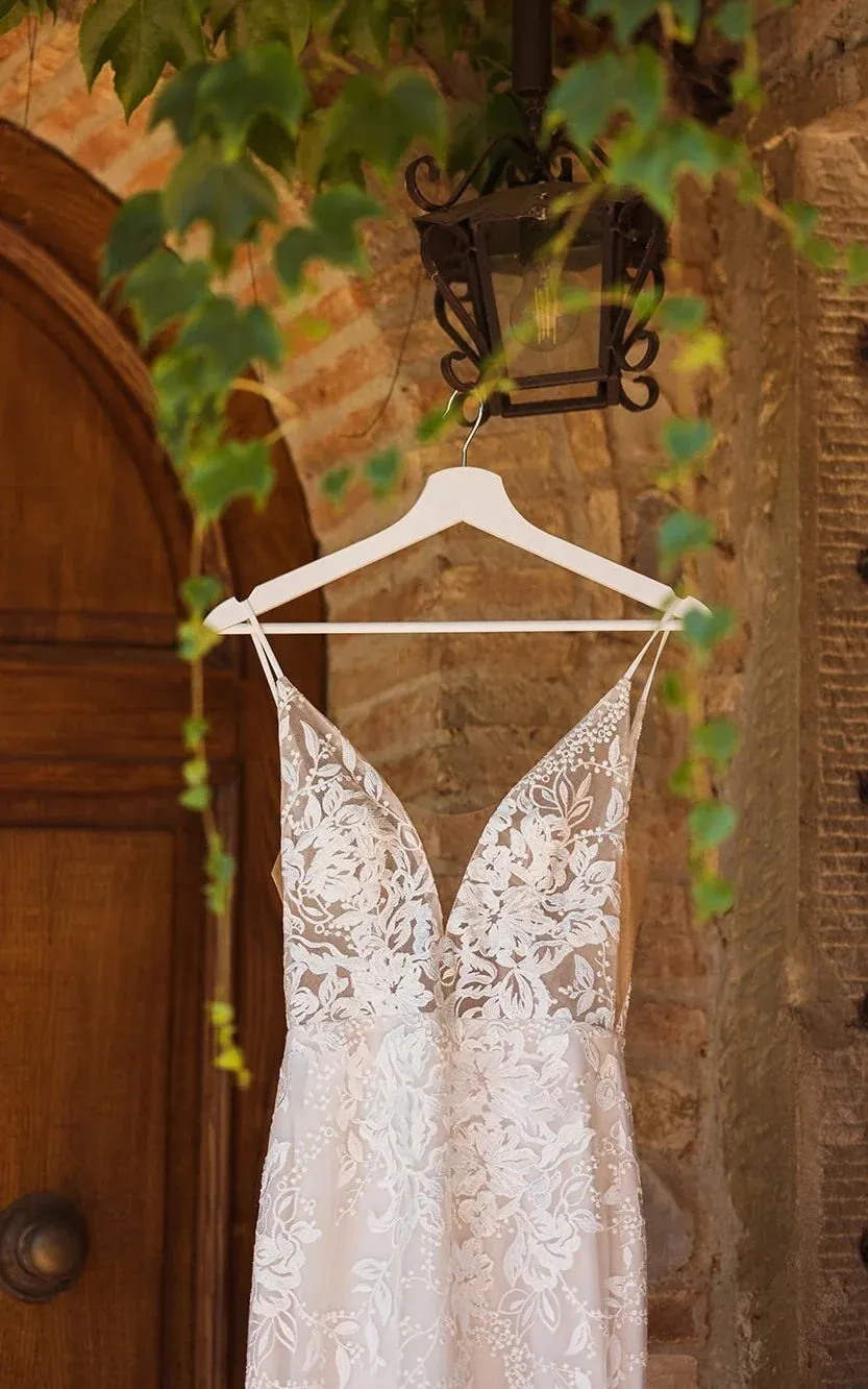 Bohemian Full Body Lace Mermaid Sexy Hip Wrap Wedding Dress Spaghetti Straps with Backless sold by KissProm product image thumbnail 4