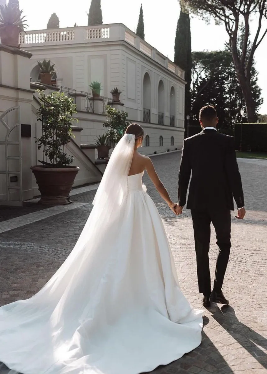 Ball Gown Sweetheart Satin Wedding Dresses sold by KissProm product image thumbnail 3