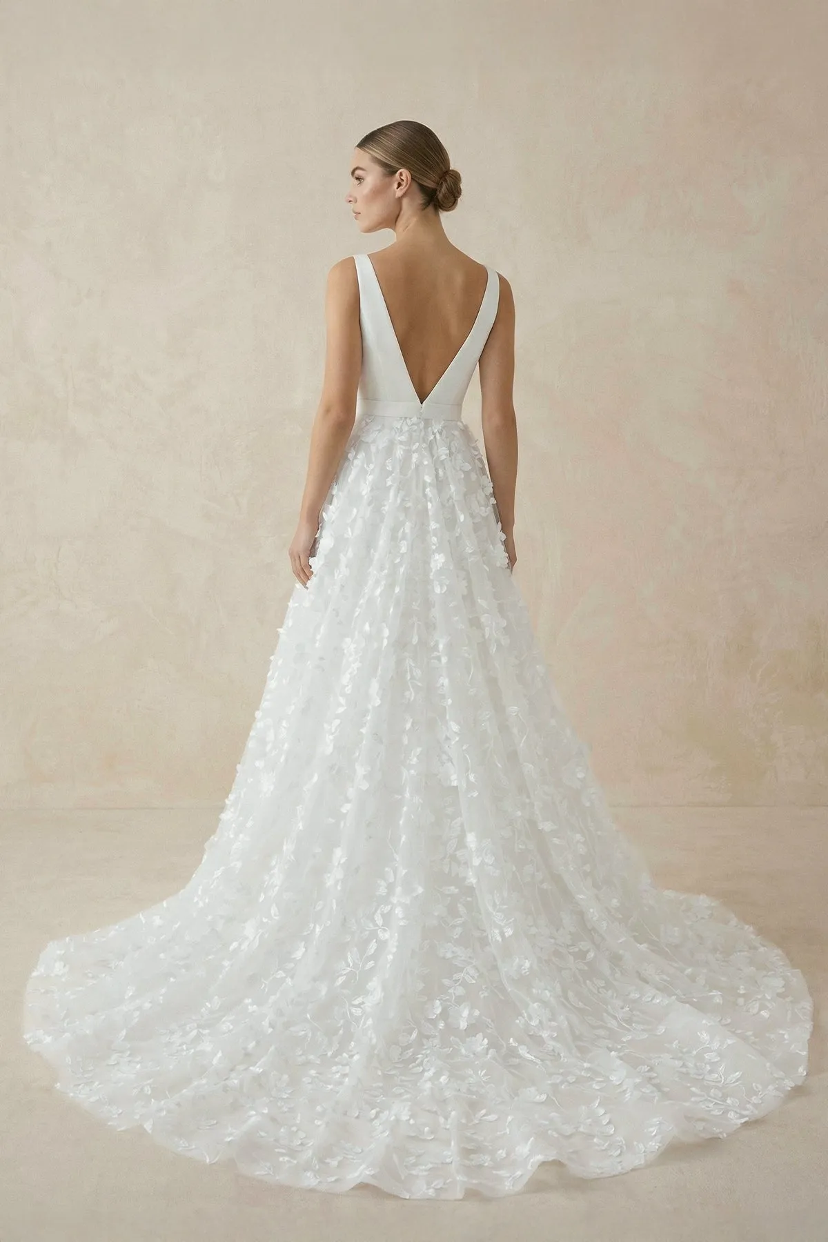 A Line V-Neck Tulle Lace Wedding Dresses sold by KissProm product image thumbnail 2