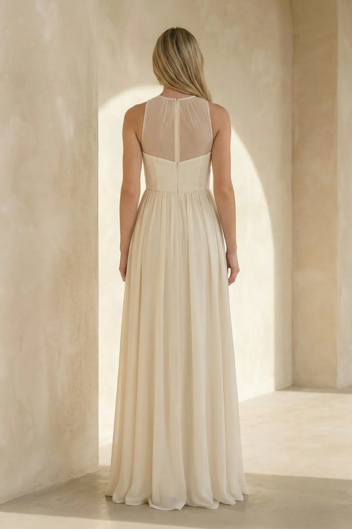 A Line Chiffon Wedding Dress in Ivory sold by KissProm product image thumbnail 2