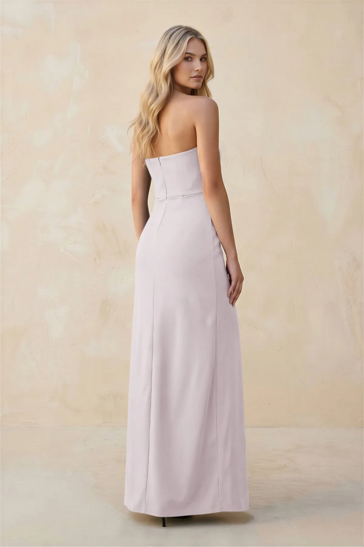 Strapless Sheath Satin Bridesmaid Dress With Slit in Dusk sold by KissProm product image thumbnail 2
