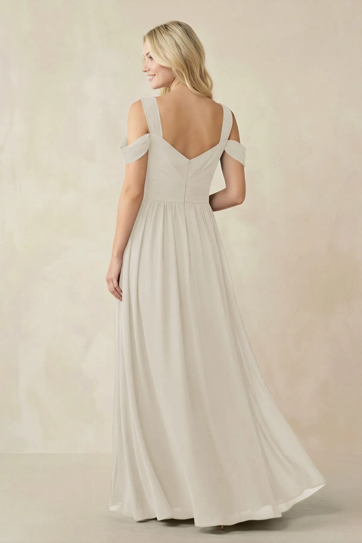 Chiffon A-Line Bridesmaid Dress with Slit in Dove Gray sold by KissProm product image thumbnail 2