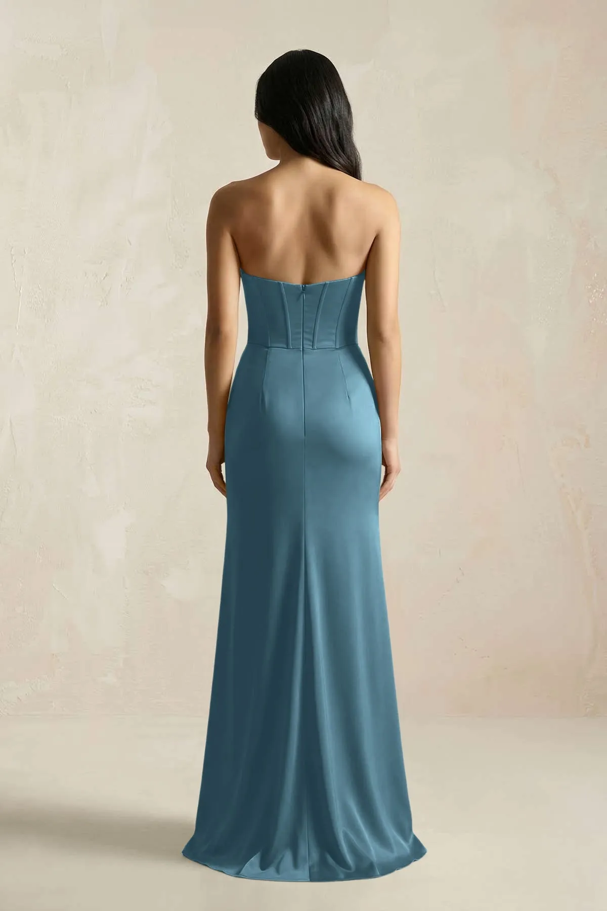 Sweetheart Corset Ruched Bridesmaid Dress in Twilight sold by KissProm product image thumbnail 2