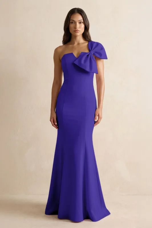 Bow Mermaid One Shoulder Bridesmaid Dress in Tahiti made by KissProm