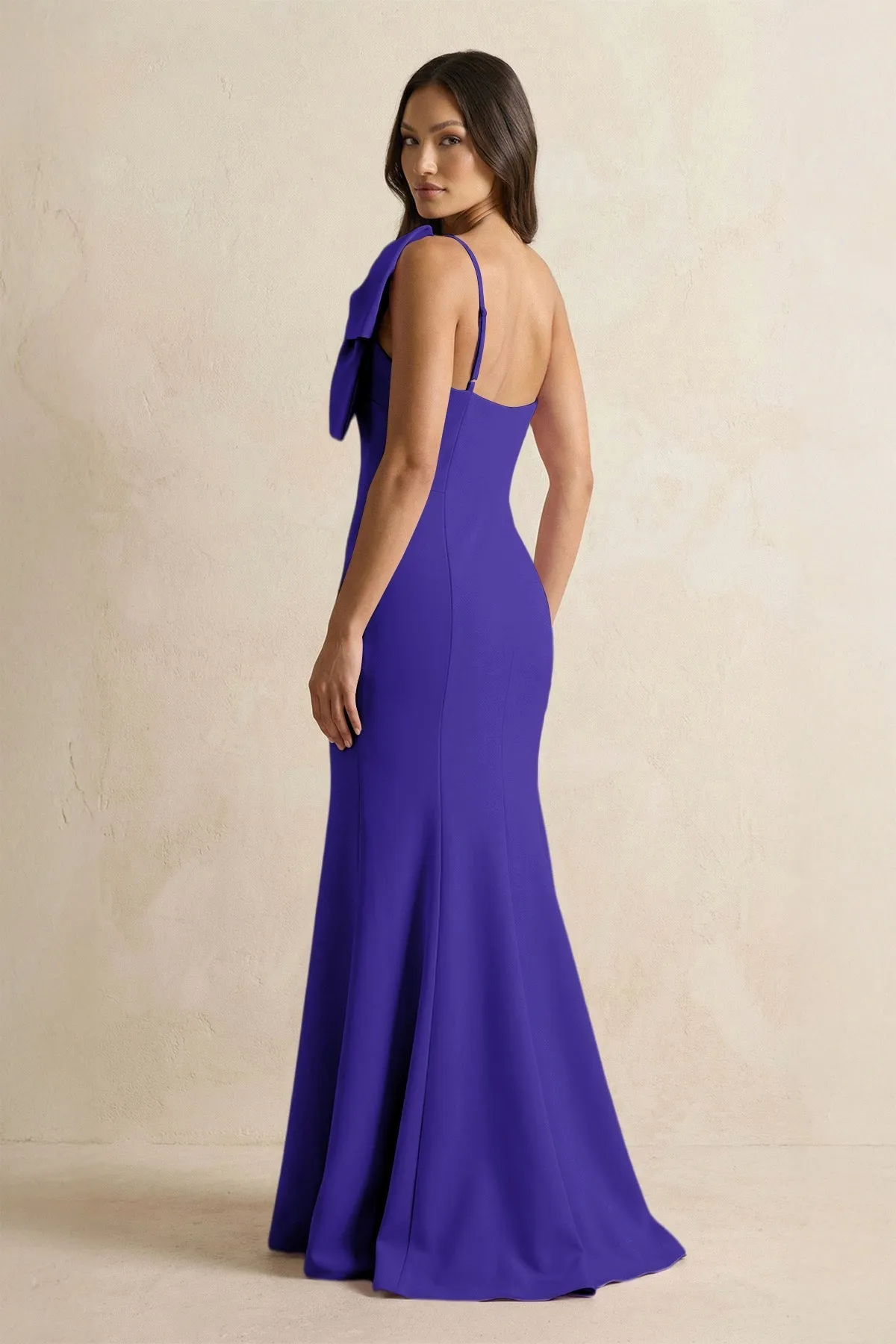Bow Mermaid One Shoulder Bridesmaid Dress in Tahiti sold by KissProm product image thumbnail 2