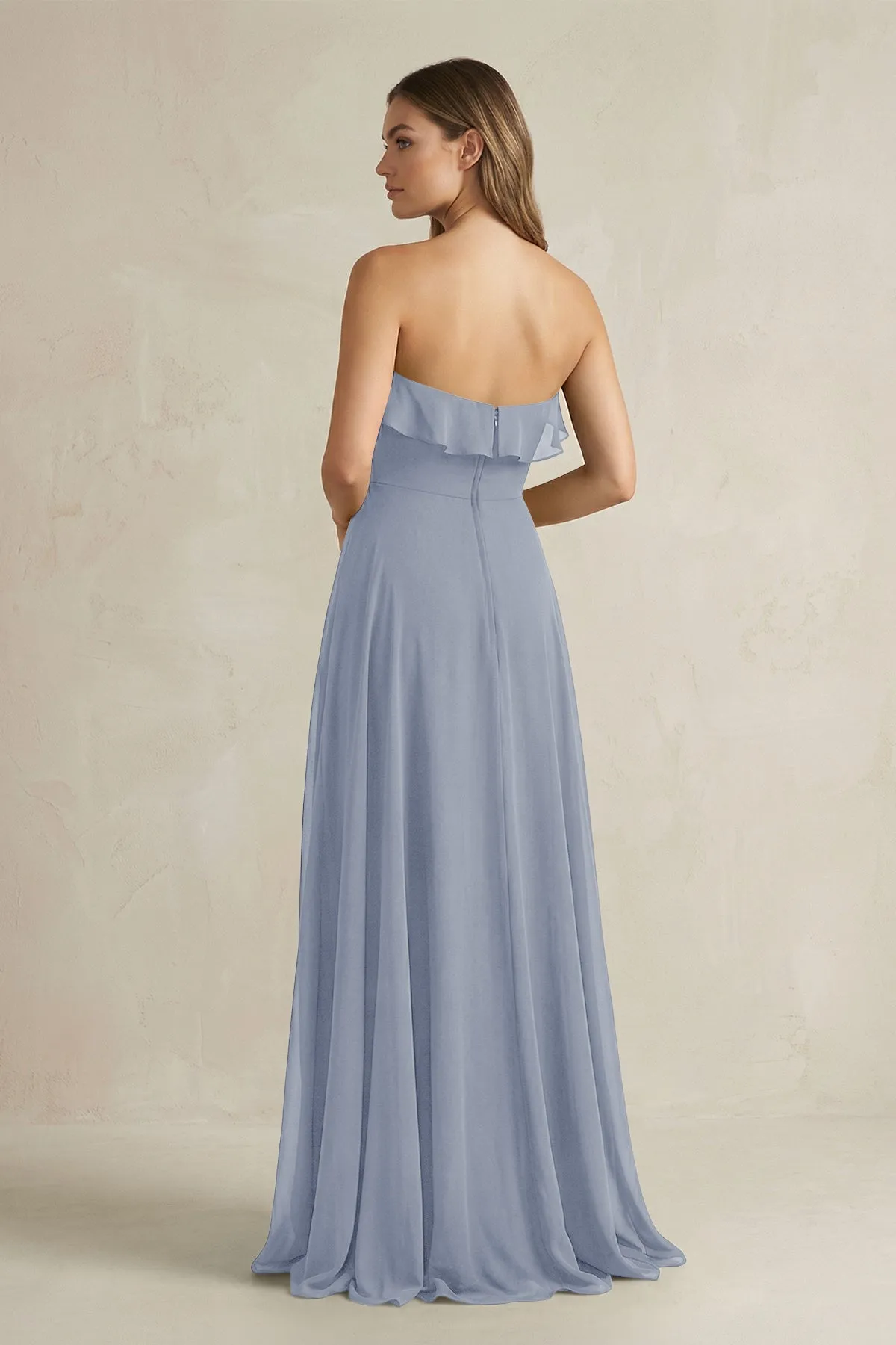 Sweetheart Ruffled A-Line Chiffon Bridesmaid Dress in Twilight sold by KissProm product image thumbnail 2