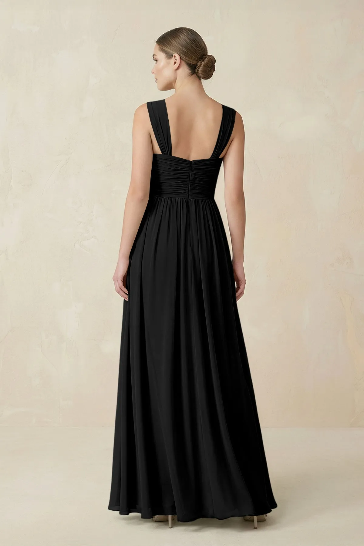 Sweetheart Pleated Chiffon A-Line Bridesmaid Dress in Black sold by KissProm product image thumbnail 2