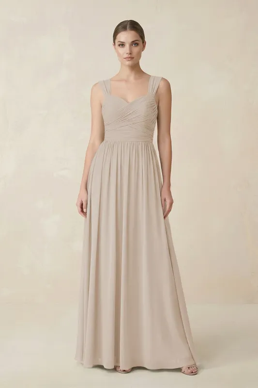 Sweetheart Pleated Chiffon A-Line Bridesmaid Dress in Frost made by KissProm