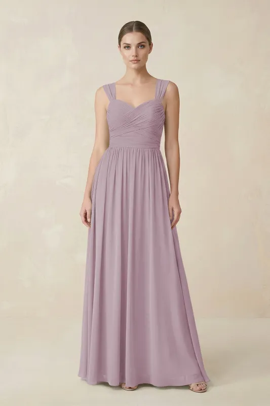 Sweetheart Pleated Chiffon A-Line Bridesmaid Dress in Dusk made by KissProm