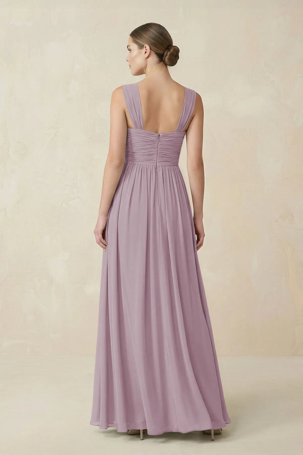 Sweetheart Pleated Chiffon A-Line Bridesmaid Dress in Dusk sold by KissProm product image thumbnail 2