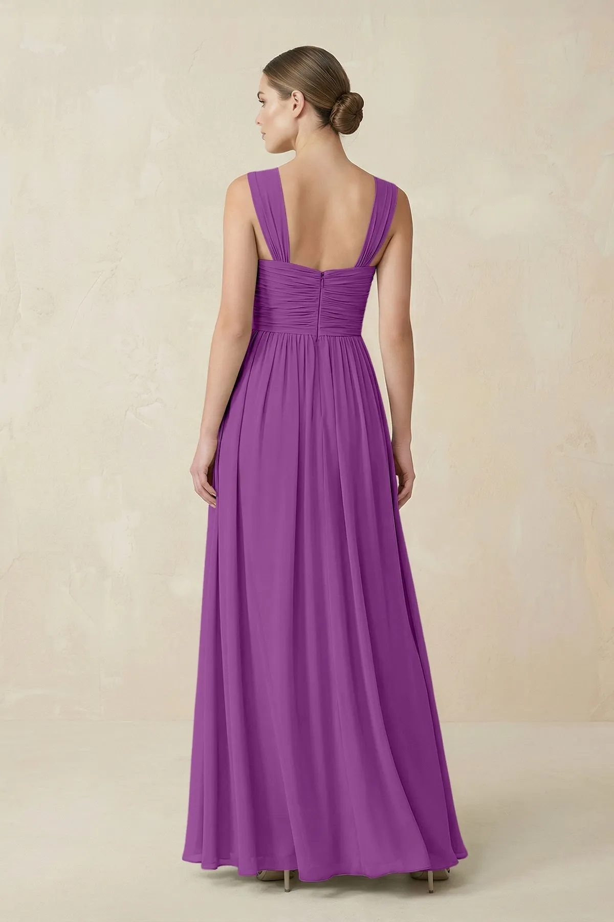 Sweetheart Pleated Chiffon A-Line Bridesmaid Dress in Amethyst sold by KissProm product image thumbnail 2