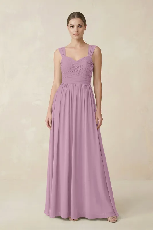 Sweetheart Pleated Chiffon A-Line Bridesmaid Dress in Wisteria made by KissProm