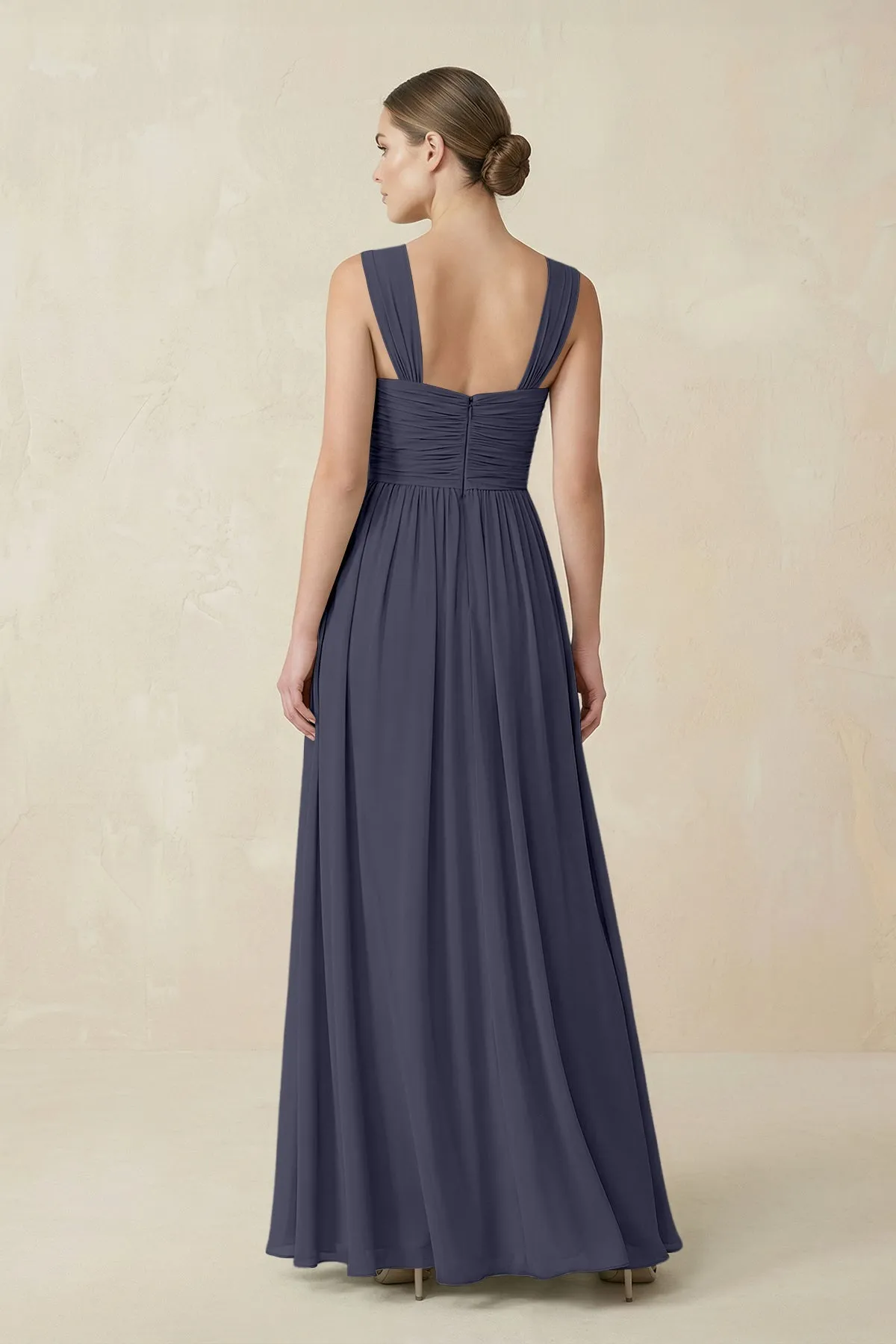Sweetheart Pleated Chiffon A-Line Bridesmaid Dress in Dusk Blue sold by KissProm product image thumbnail 2