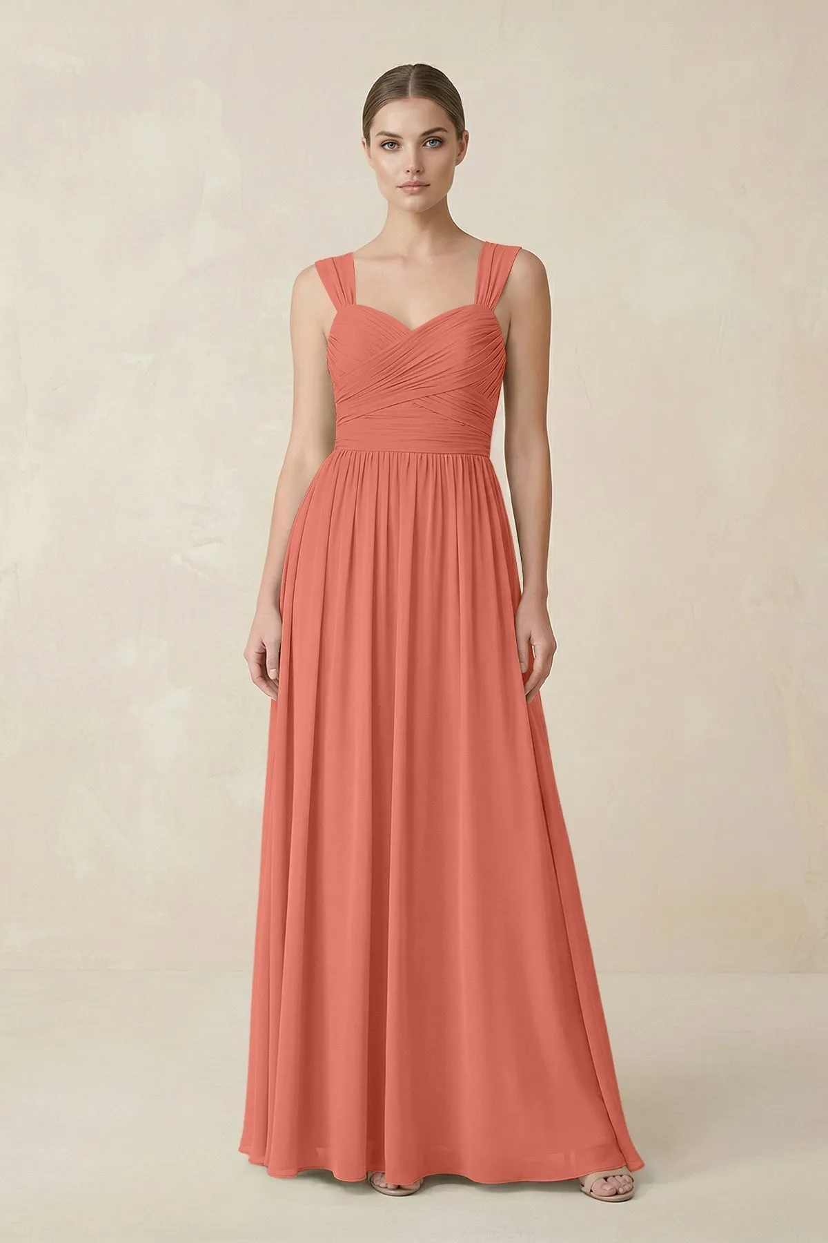 Sweetheart Pleated Chiffon A-Line Bridesmaid Dress in Wild Rose sold by KissProm