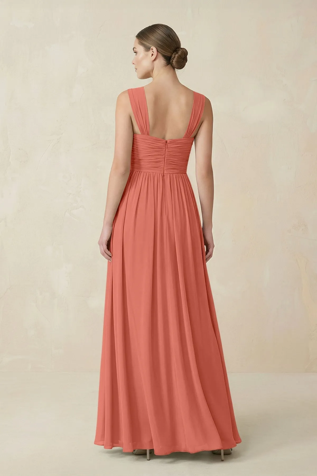 Sweetheart Pleated Chiffon A-Line Bridesmaid Dress in Wild Rose sold by KissProm product image thumbnail 2