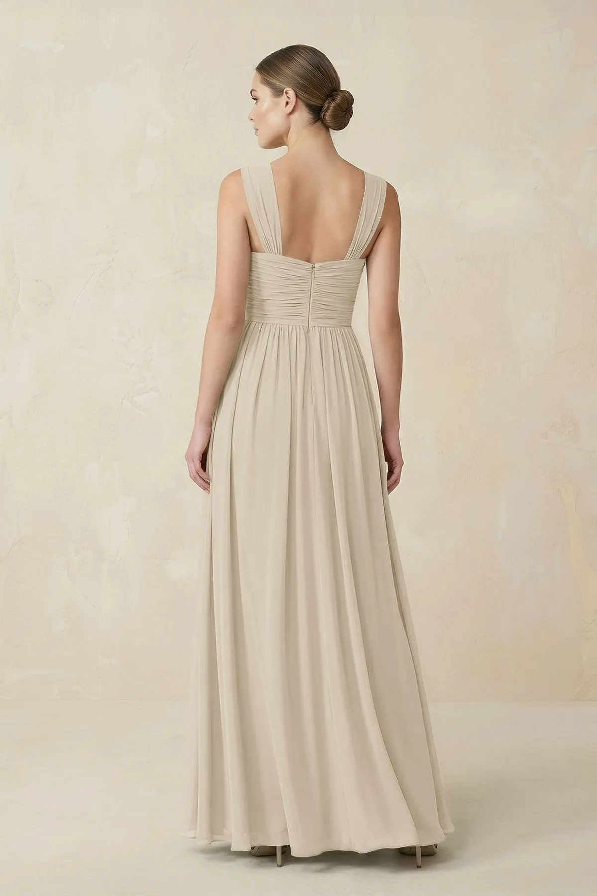 Sweetheart Pleated Chiffon A-Line Bridesmaid Dress in Champagne sold by KissProm product image thumbnail 2
