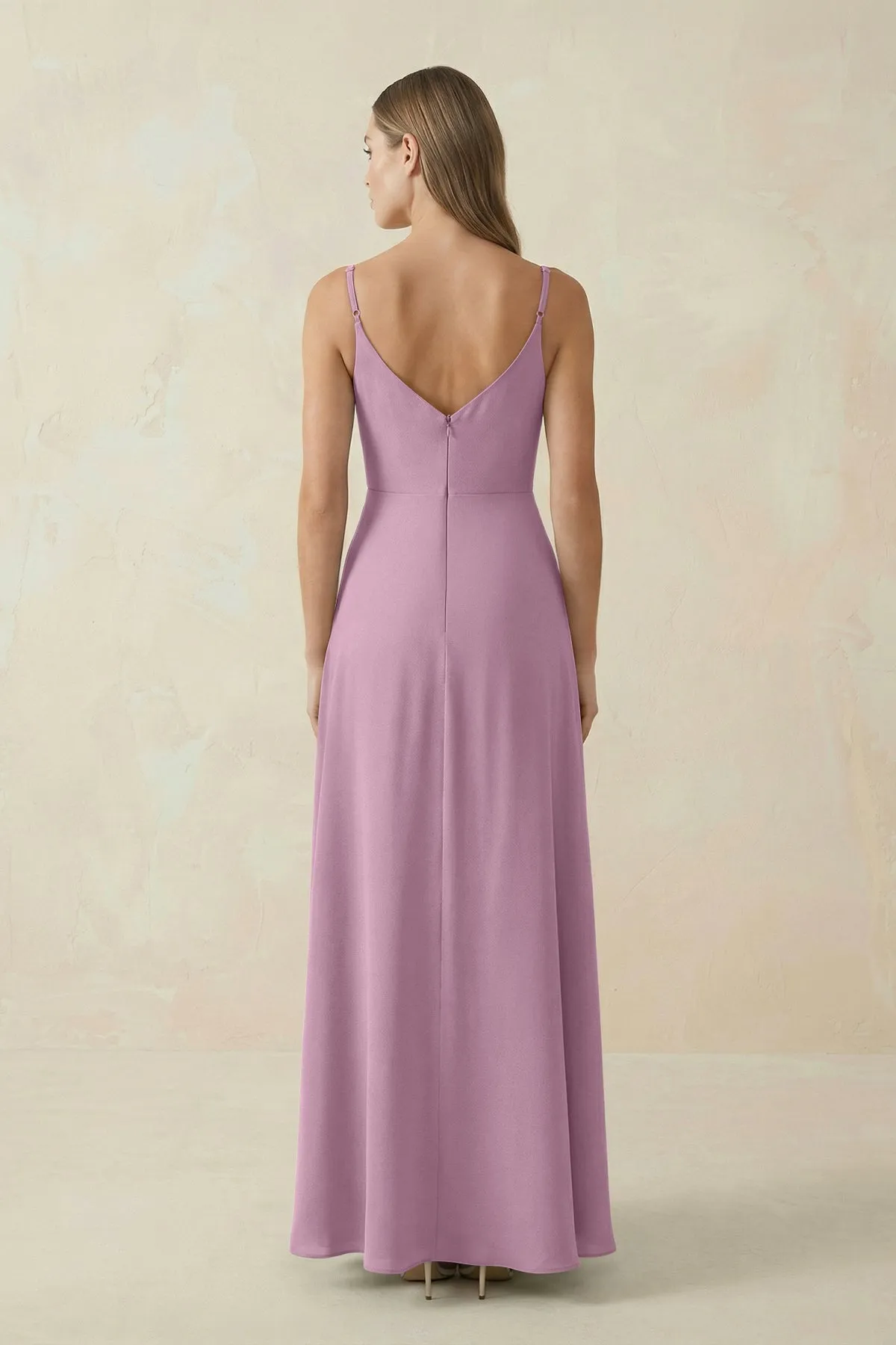 Cami Strap A-Line Chiffon Bridesmaid Dress in Wisteria sold by KissProm product image thumbnail 2