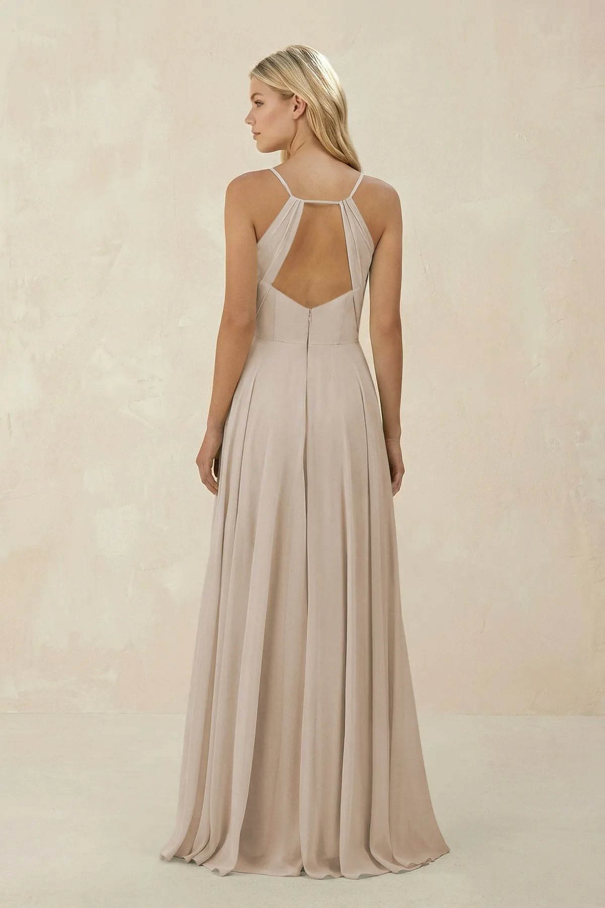 Spaghetti Strap A-Line Chiffon Bridesmaid Dress in Frost sold by KissProm product image thumbnail 2