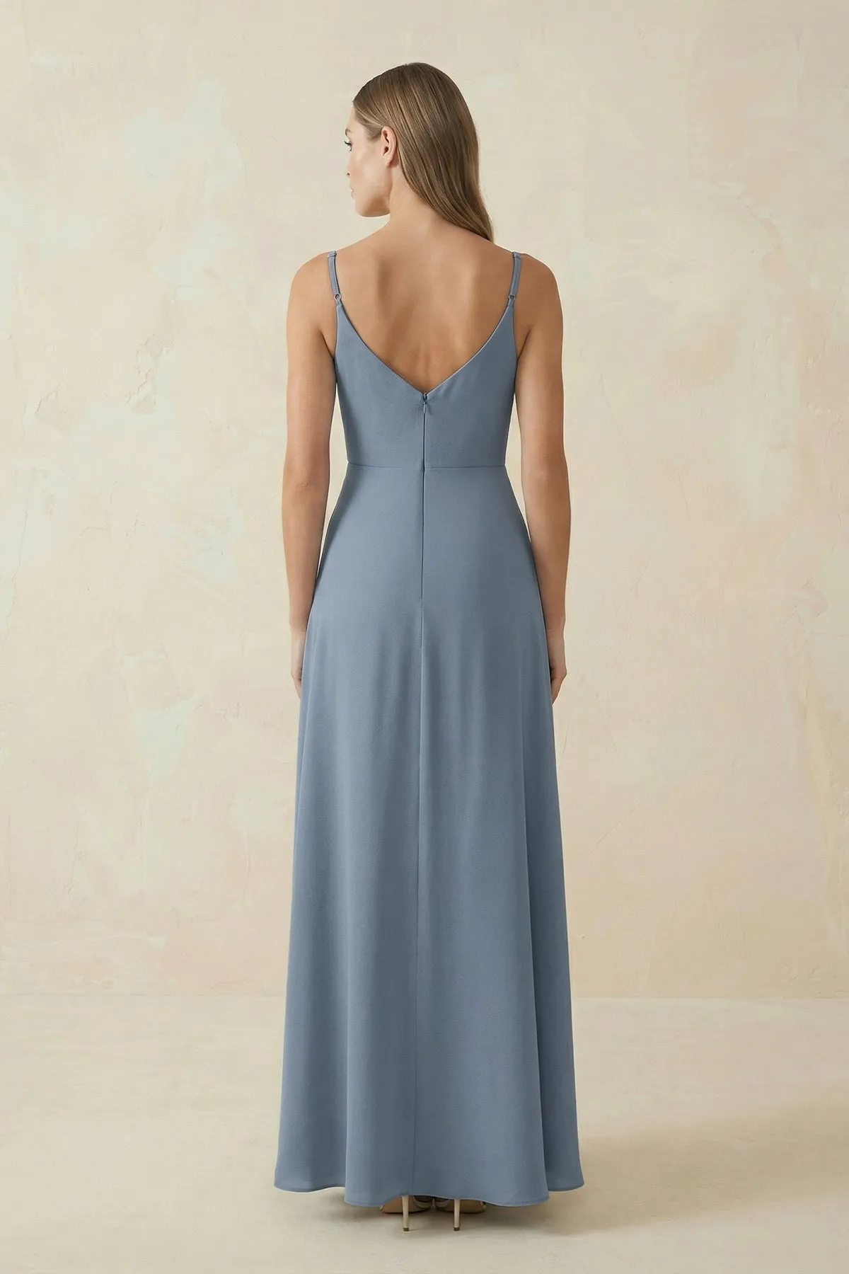 Cami Strap A-Line Chiffon Bridesmaid Dress in Neptune sold by KissProm product image thumbnail 2