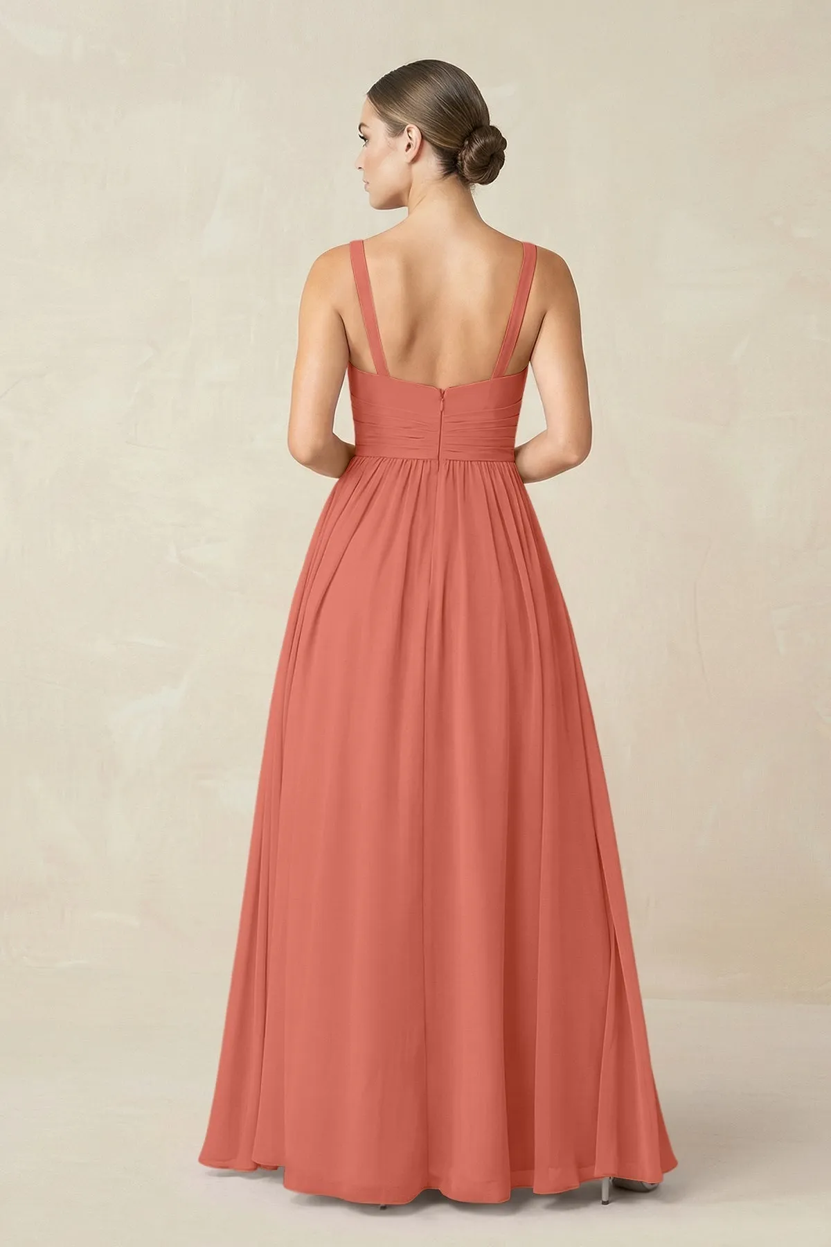 Sweetheart A-Line Chiffon Bridesmaid Dress with Slit in Wild Rose sold by KissProm product image thumbnail 2