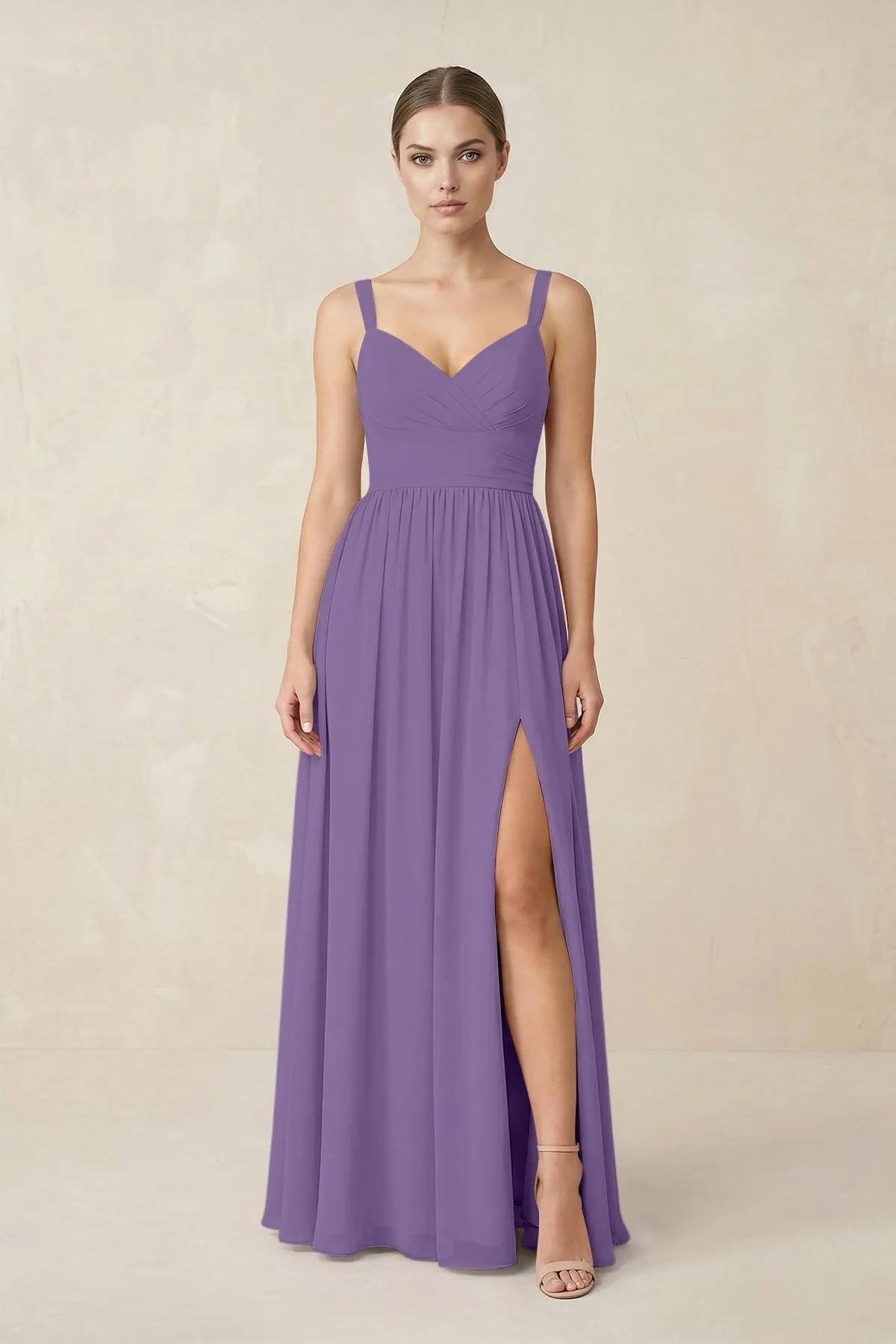 Sweetheart A-Line Chiffon Bridesmaid Dress with Slit in Tahiti sold by KissProm