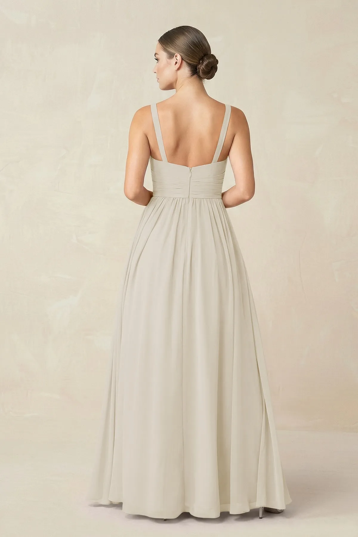 Sweetheart A-Line Chiffon Bridesmaid Dress with Slit in Dove Gray sold by KissProm product image thumbnail 2
