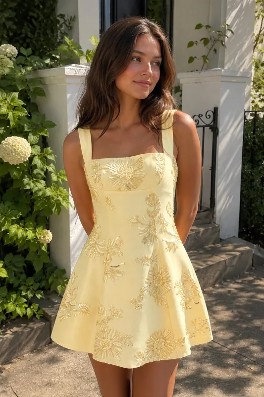 Sky Blue Square Neck Embroidered Flower Lace A-Line Homecoming Dress made by KissProm