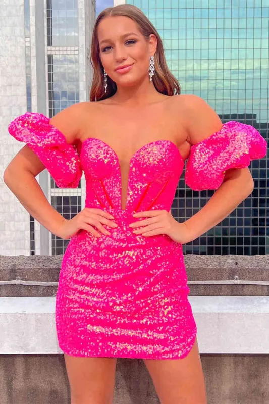 Verity |Bodycon Sweetheart Sequins Homecoming Dress sold by KissProm