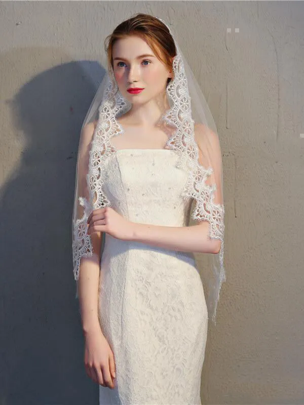 Vintage-Inspired Bridal Mantilla Veils Short Wedding Veil sold by KissProm