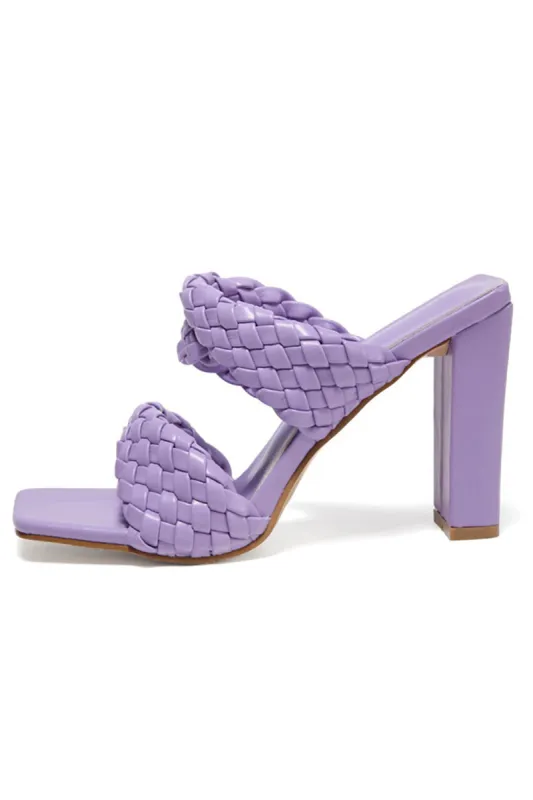 Lavender High Heels Woven Chunky Sandals sold by KissProm