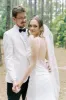 Charming Mermaid Cowl Neck Satin Wedding Dress with Slit sold by KissProm