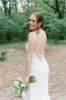 Charming Mermaid Cowl Neck Satin Wedding Dress with Slit sold by KissProm