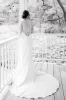 Charming Mermaid Cowl Neck Satin Wedding Dress with Slit sold by KissProm