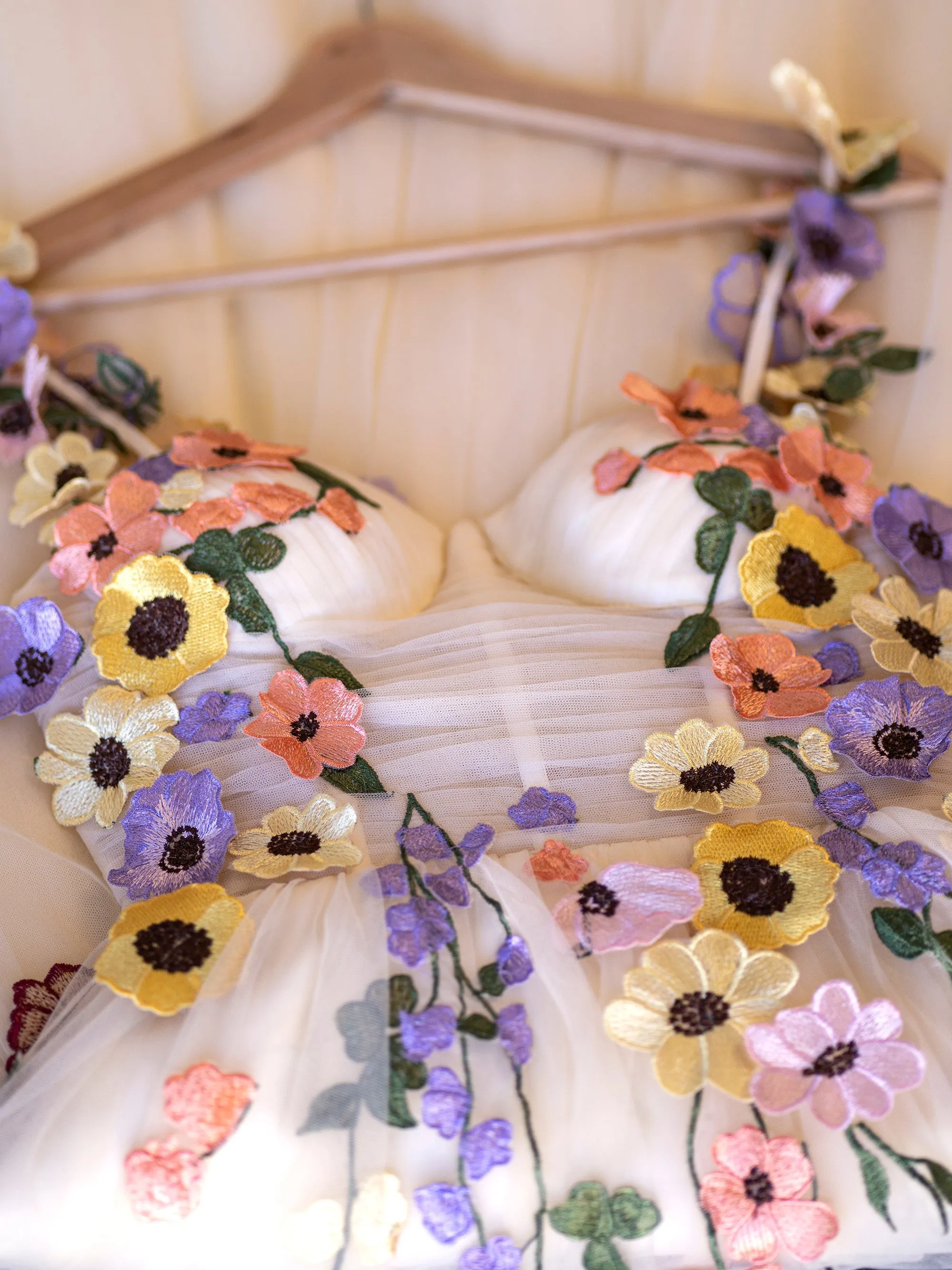 3D Flower Tulle Tea Length Prom Dresses sold by KissProm product image thumbnail 4