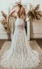 Trasy | Beach Floral Mermaid Plunging Boho Lace Wedding Dress with Sweep Train sold by KissProm