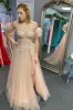 Tulle 3D Floral Lace Sweetheart A-Line Prom Dress with Slit sold by KissProm