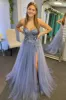 Tulle 3D Floral Lace Sweetheart A-Line Prom Dress with Slit sold by KissProm