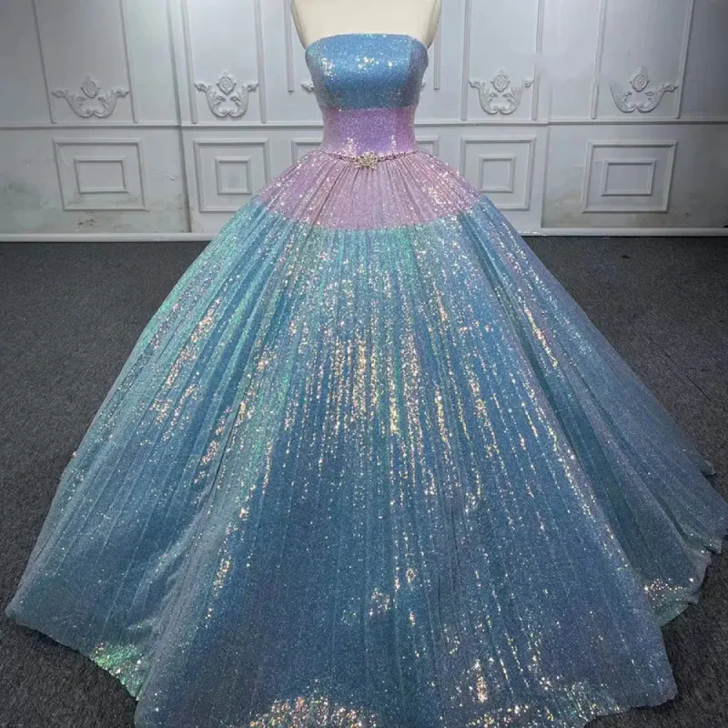 Simple Sequined Shimmer Party Dress with Train sold by KissProm