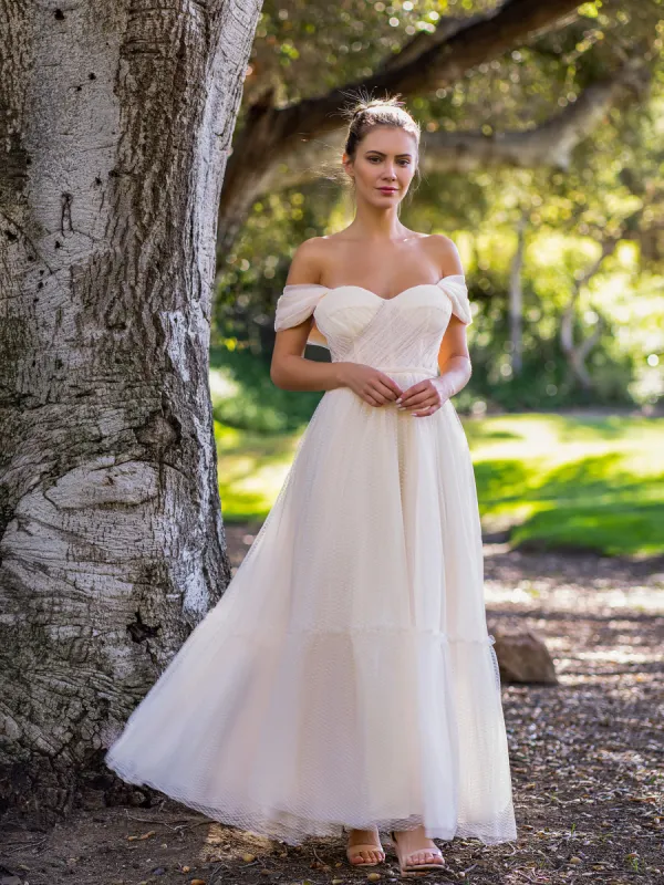 Boho A-line Off-Shoulder Tulle Prom Dress sold by KissProm