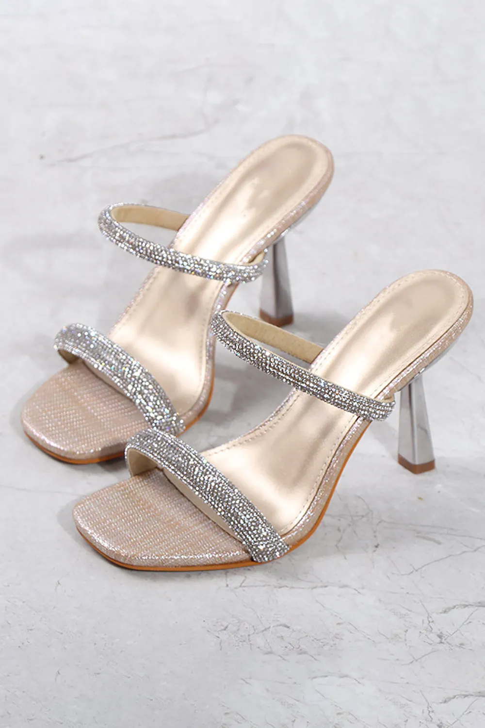 Square Toe Rhinestone Stiletto Sandals sold by KissProm product image thumbnail 2