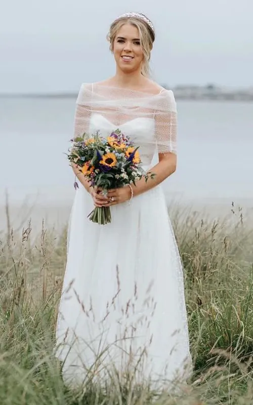 Elegant A-Line Chiffon Wedding Dress With Cowl Neckline And Zipper Back sold by KissProm