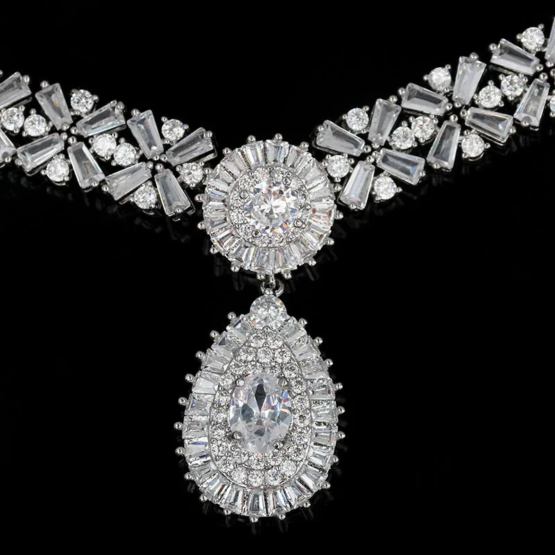 Royal Blue Crystal Necklace Earring Jewelry Set sold by KissProm product image thumbnail 5