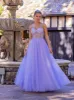Spaghetti Straps Corset Floor Length Tulle Prom Dress sold by KissProm