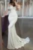 Off-Shoulder Long Sleeve Trumpet Appliques Beach Wedding Dress sold by KissProm