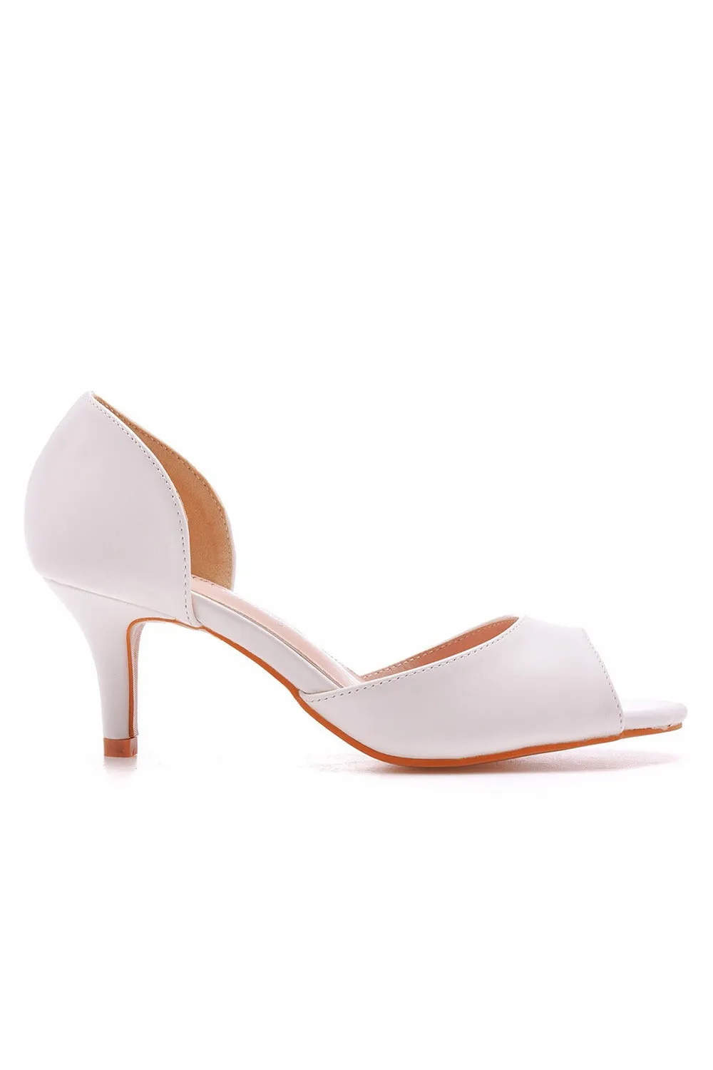 Peep Toe Satin Slip On Shoes High Heel sold by KissProm