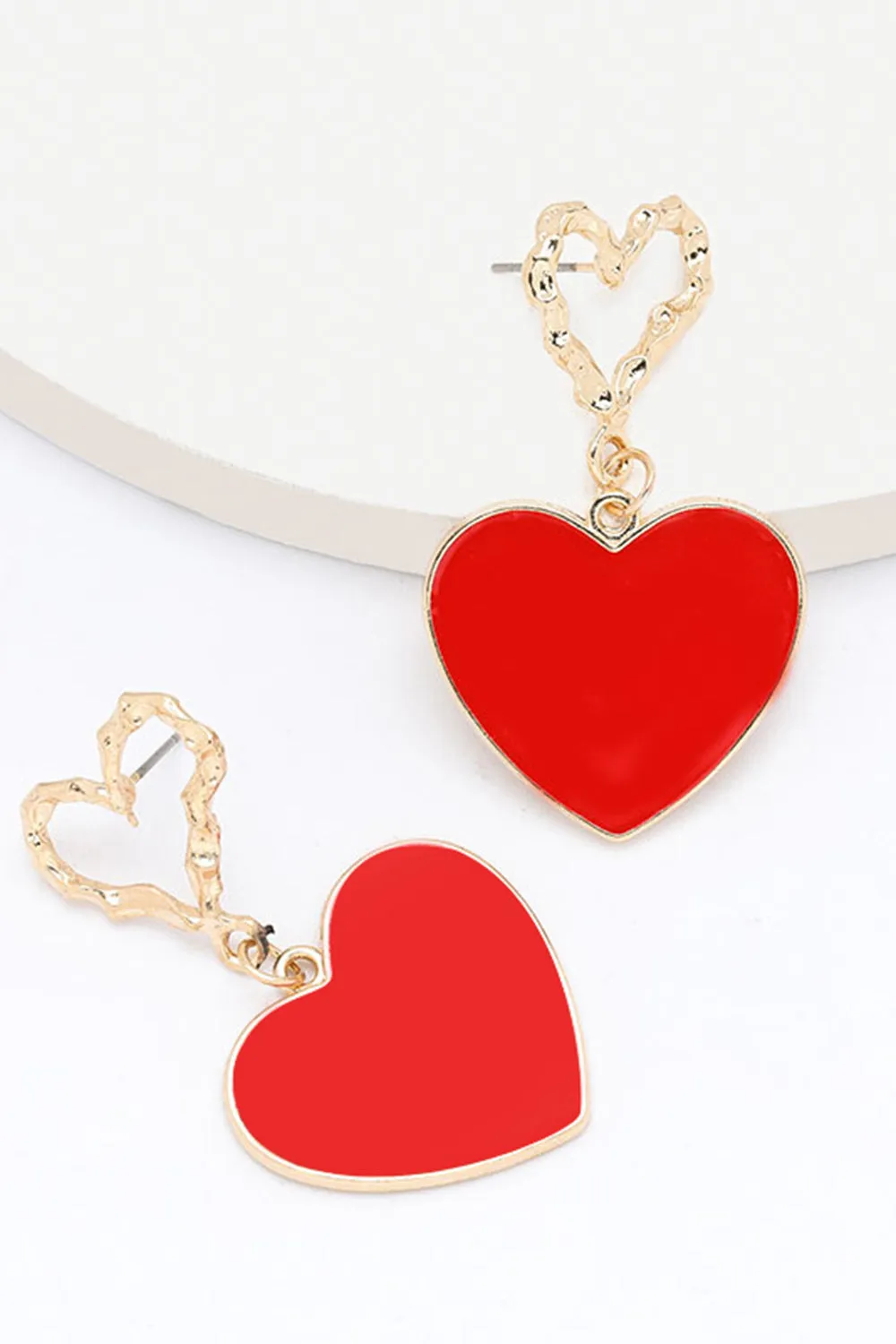 Red Heart Earrings sold by KissProm product image thumbnail 2