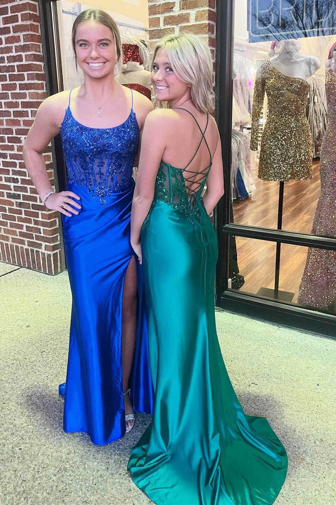 Royal Blue Appliques Scoop Neck Mermaid Long Formal Dress sold by KissProm