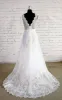 V-Neck Sleeveless Lace Appliques A-Line Sweep Train Zipper Wedding Dress sold by KissProm